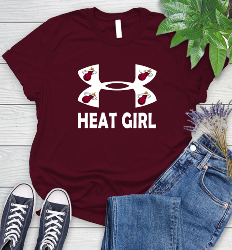 NBA Miami Heat Girl Under Armour Basketball Sports Women's T-Shirt 7