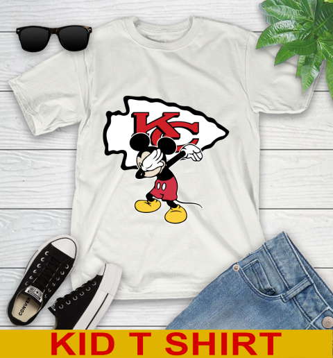 Kansas City Chiefs NFL Football Dabbing Mickey Disney Sports Youth T-Shirt