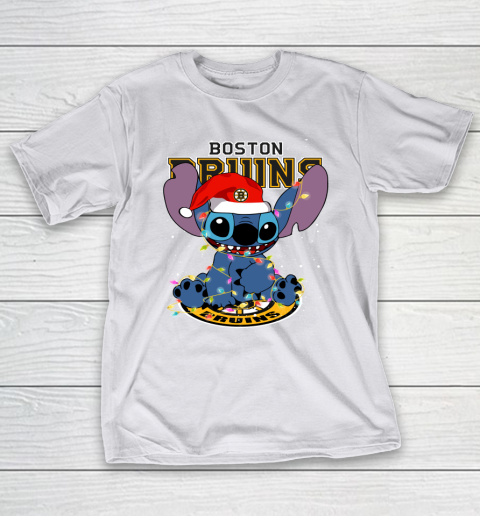 Boston Bruins NHL Hockey noel stitch Christmas T-Shirt 9