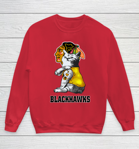 NHL My Cat Loves Chicago Blackhawks Hockey Youth Sweatshirt 7