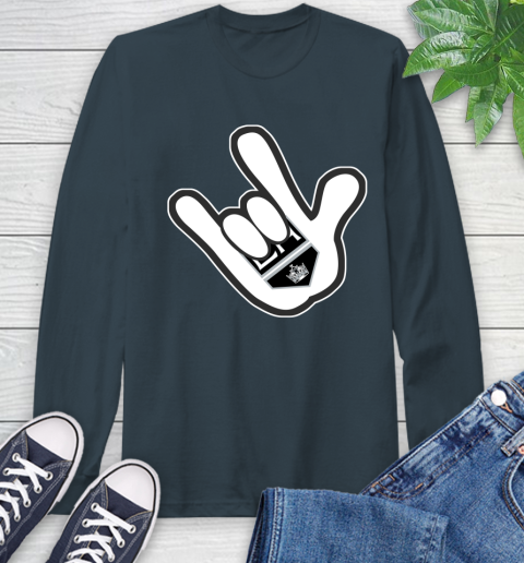 Los Angeles Kings NHL Hockey Mickey Rock Hand Disney Long Sleeve T-Shirt 8