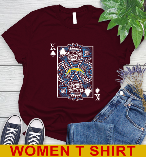 Los Angeles Chargers NFL Football The King Of Spades Death Cards Shirt Women's T-Shirt 6