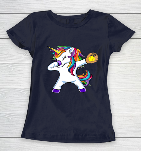 Dabbing Unicorn Softball T Shirt Funny Dab Gift Women's T-Shirt 3