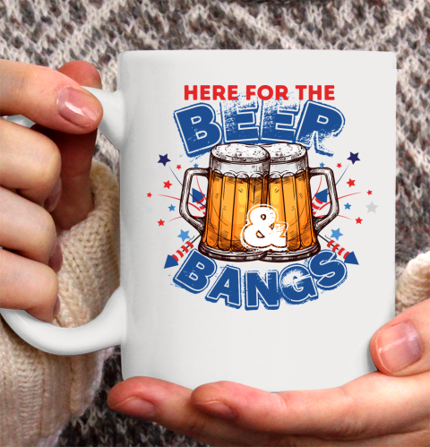 Beer Lover Funny Shirt Beer And Fireworks 4th July 2021 Funny Independence Day Quote Ceramic Mug 11oz