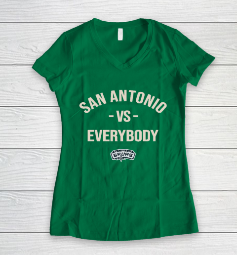 San Antonio Spurs Vs Everybody Women's V-Neck T-Shirt 3