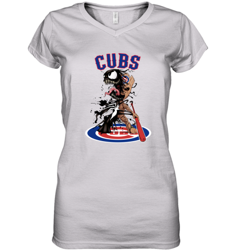 MLB Chicago Cubs Women's Short Sleeve V-Neck Fashion T-Shirt