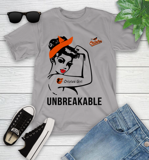 MLB Baltimore Orioles Girl Unbreakable Baseball Sports Youth T-Shirt 12