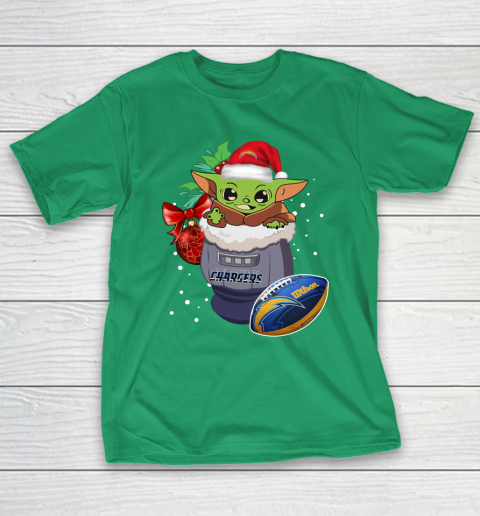 Los Angeles Chargers Christmas Baby Yoda Star Wars Funny Happy NFL T-Shirt