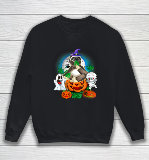 Sloth Lover Gift Pumpkin Sloth Halloween Costume Sweatshirt
