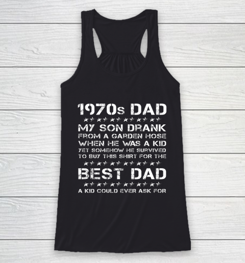 Funny 1970s Dad And Son Father's Day Racerback Tank