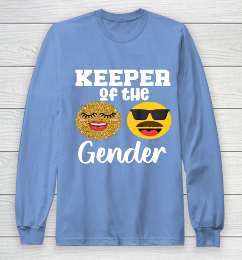 Keeper of the Gender Staches or Lashes Gender Reveal Party Long Sleeve T-Shirt 8