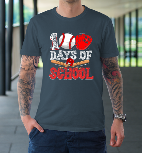 100 Days Of School Baseball 100th Day T-Shirt 4