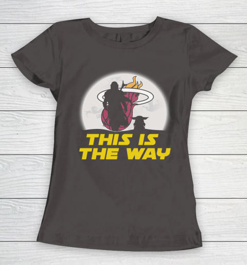 Miami Heat NBA Basketball Star Wars Yoda And Mandalorian This Is The Way Women's T-Shirt 7