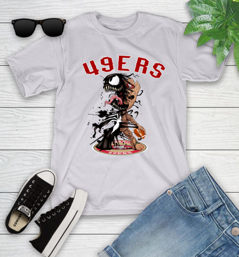 NFL San Francisco 49ers Football Venom Groot Guardians Of The Galaxy Youth T-Shirt 4