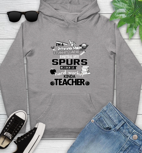 San Antonio Spurs NBA I'm A Difference Making Student Caring Basketball Loving Kinda Teacher Youth Hoodie 6