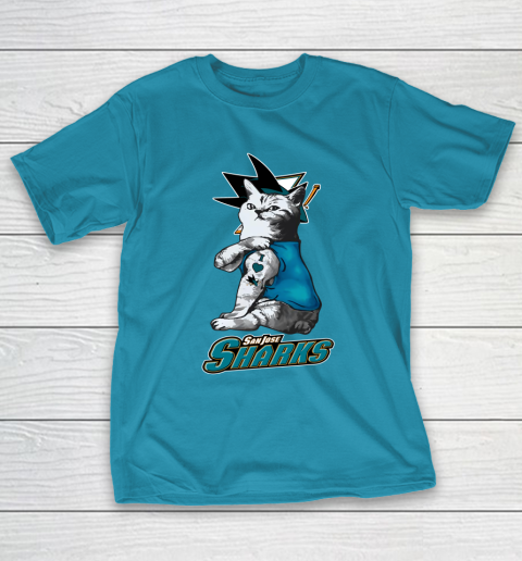 NHL My Cat Loves San Jose Sharks Hockey T-Shirt 7