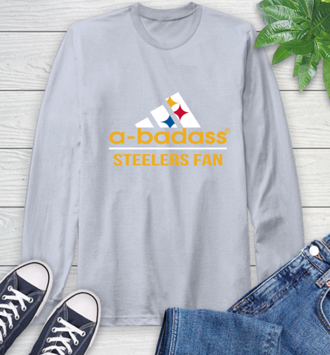 Pittsburgh Steelers NFL Football A Badass Adidas Adoring Fan Sports Long Sleeve T-Shirt 6