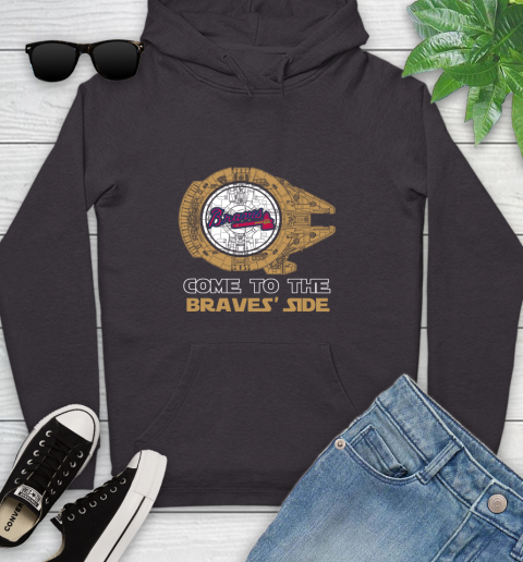MLB Come To The Atlanta Braves Side Star Wars Baseball Sports Youth Hoodie 8