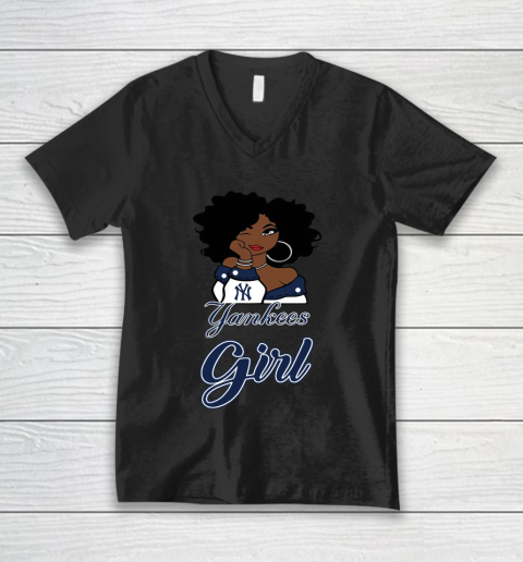 New York Yankeess Girl MLB V-Neck T-Shirt