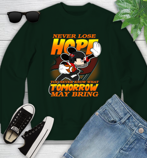 Tampa Bay Buccaneers NFL Football Mickey Disney Never Lose Hope Youth Sweatshirt 9