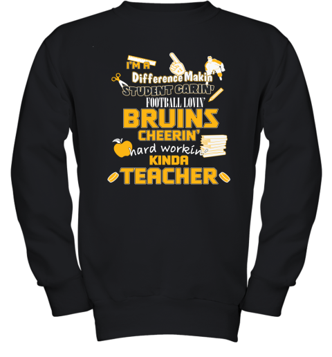 Boston Bruins NHL I'm A Difference Making Student Caring Hockey Loving Kinda Teacher Youth Sweatshirt