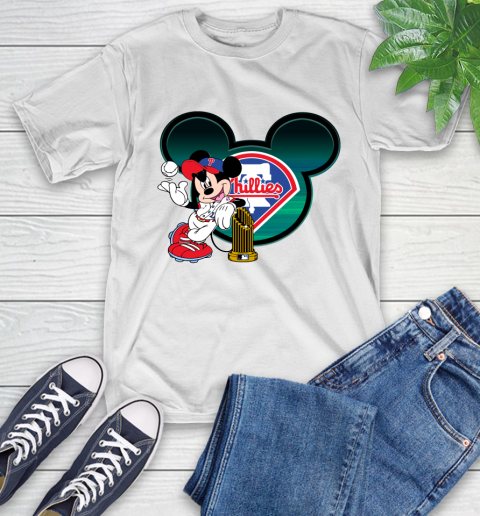 MLB Philadelphia Phillies The Commissioner's Trophy Mickey Mouse Disney T-Shirt