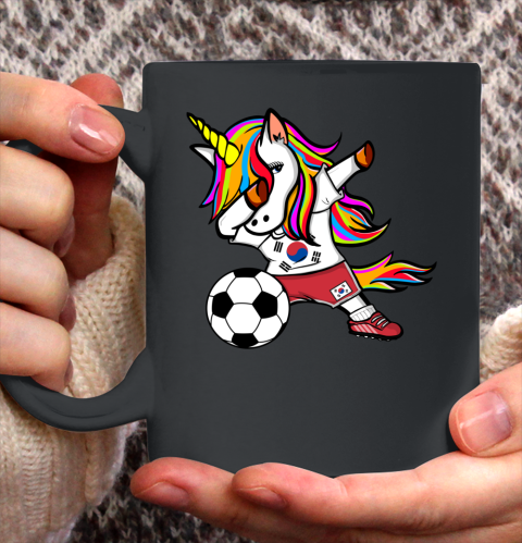Dabbing Unicorn South Korea Football Korean Flag Soccer Ceramic Mug 11oz