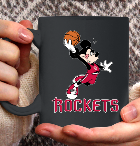 NBA Basketball Houston Rockets Cheerful Mickey Mouse Shirt Ceramic Mug 11oz