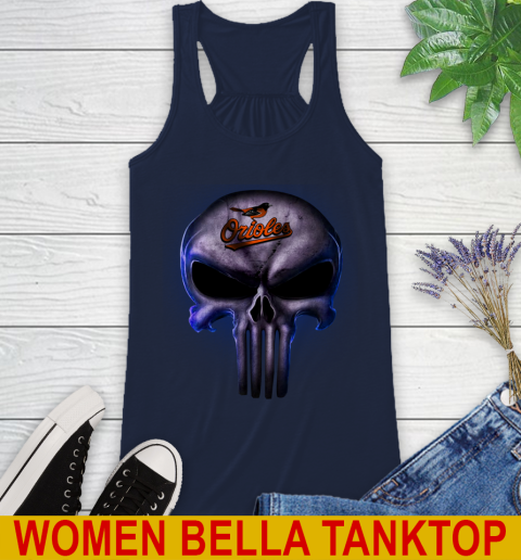 Baltimore Orioles MLB Baseball Punisher Skull Sports Racerback Tank 9