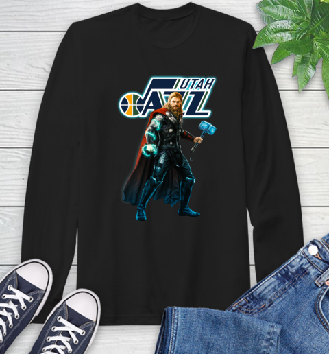 NBA Thor Avengers Endgame Basketball Utah Jazz Long Sleeve T-Shirt 2