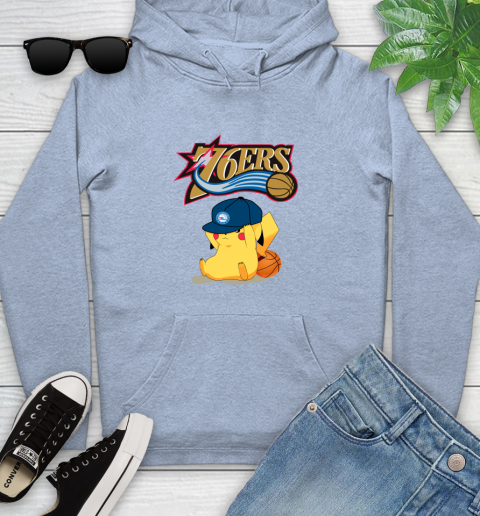 NBA Pikachu Basketball Sports Philadelphia 76ers Youth Hoodie 10