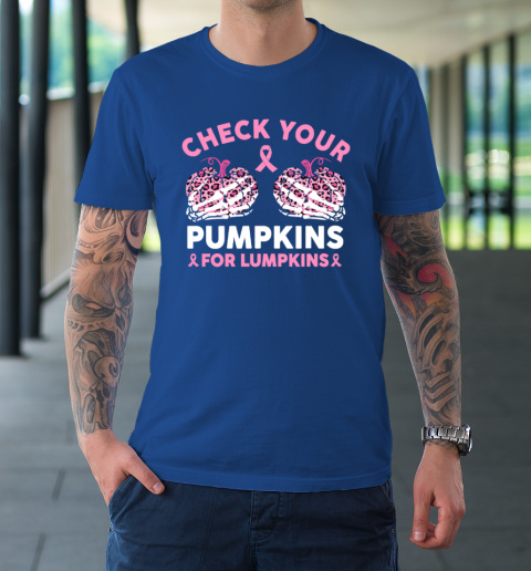 Check Your Pumpkins Breast Cancer Awareness Halloween T-Shirt 7