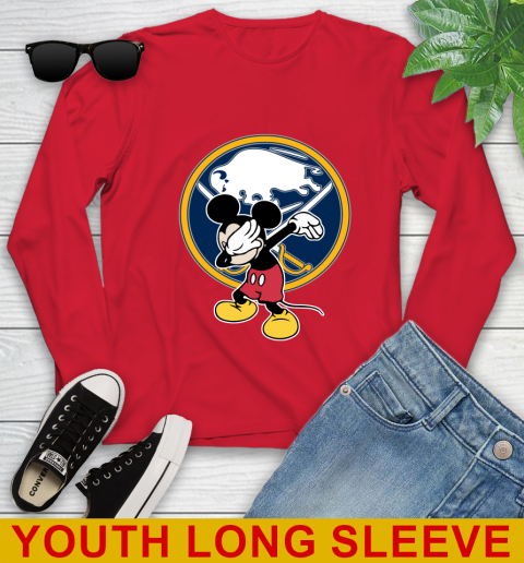 Buffalo Sabres NHL Hockey Dabbing Mickey Disney Sports Youth Long Sleeve 11