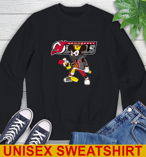 New Jersey Devils NHL Hockey Mickey Peace Sign Sports Sweatshirt 2
