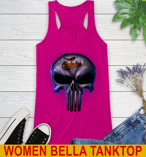 Baltimore Orioles MLB Baseball Punisher Skull Sports Racerback Tank 6