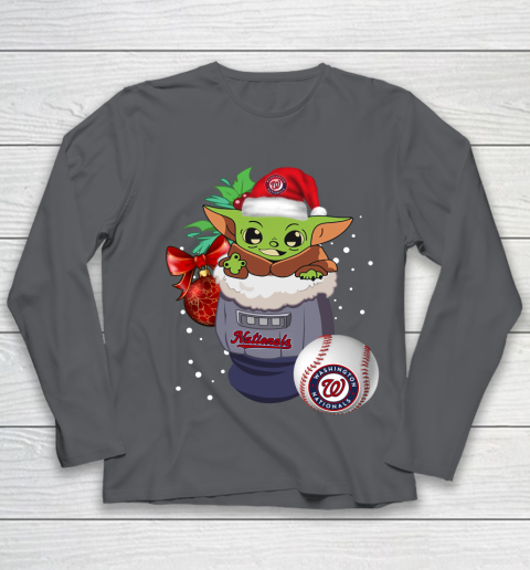 Washington Nationals Christmas Baby Yoda Star Wars Funny Happy MLB Youth Long Sleeve 8