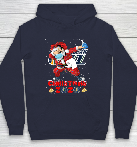 Utah Jazz Funny Santa Claus Dabbing Christmas 2020 NBA Hoodie 2