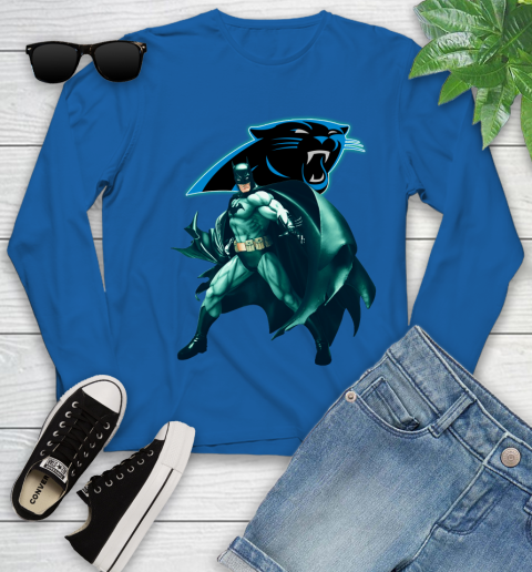 NFL Batman Football Sports Carolina Panthers Youth Long Sleeve 9