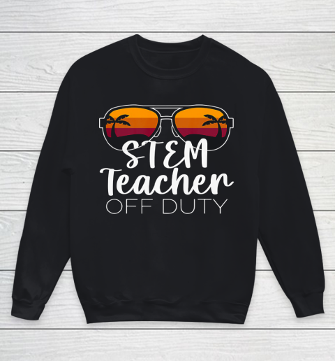 STEM Teacher Off Duty Sunglasses Beach Sunset Youth Sweatshirt