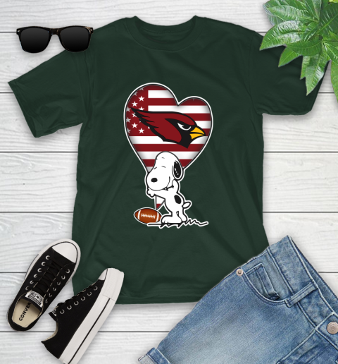 Arizona Cardinals NFL Football The Peanuts Movie Adorable Snoopy Youth T-Shirt 5