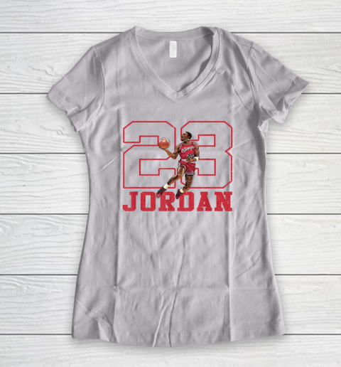 Vintage Jordan Basketball Player Gifts Women's V-Neck T-Shirt