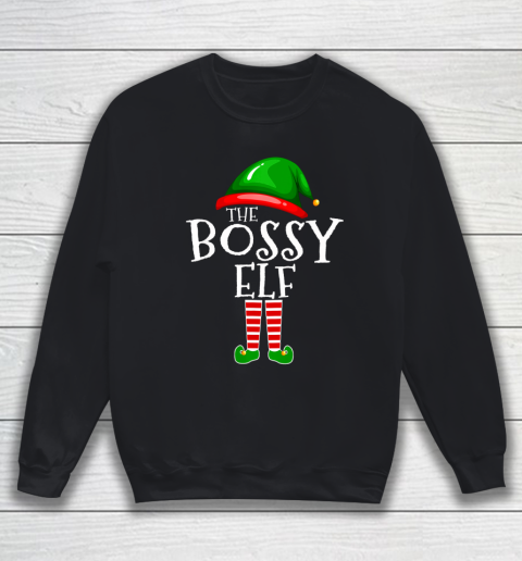 The Bossy Elf Group Matching Family Christmas Sweatshirt