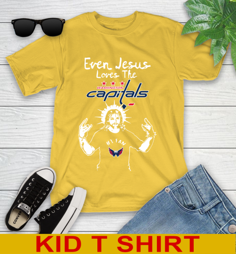 Washington Capitals NHL Hockey Even Jesus Loves The Capitals Shirt Youth T-Shirt 9