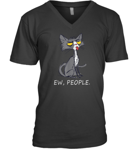Funny Cat Ew People Meowy Cat Lovers V-Neck T-Shirt