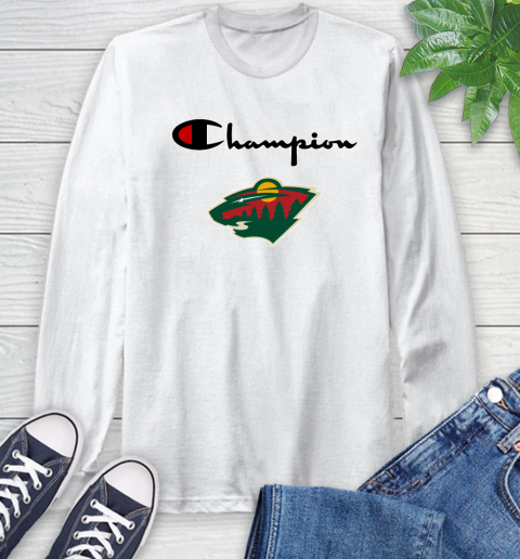 NHL Hockey Minnesota Wild Champion Shirt Long Sleeve T-Shirt