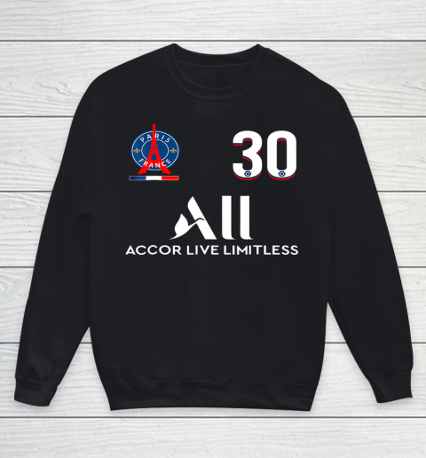 Messis Loves Paris PSGS France For Soccer Fans No 30 FC Youth Sweatshirt