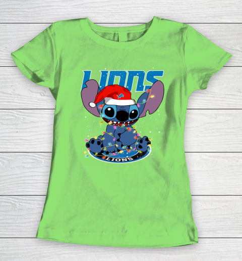 Detroit Lions NFL Football noel stitch Christmas Women's T-Shirt 5