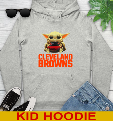 NFL Football Cleveland Browns Baby Yoda Star Wars Shirt Youth Hoodie