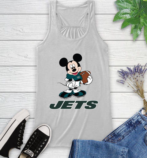 NFL Football New York Jets Cheerful Mickey Mouse Shirt Racerback Tank 2
