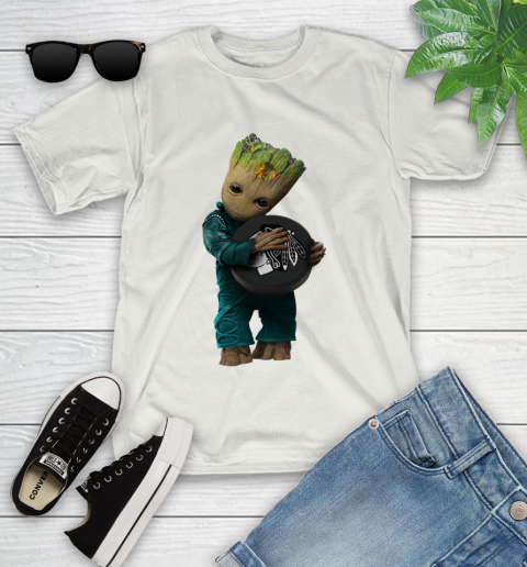NHL Groot Guardians Of The Galaxy Hockey Sports Chicago Blackhawks Youth T-Shirt 12